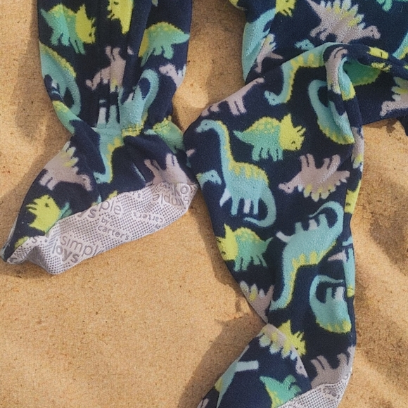 *0176 dino blanket fleece sleeper pajama boys 4T - Picture 2 of 2